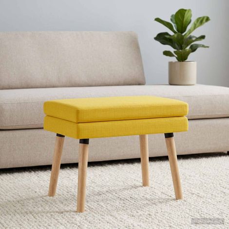 vidaXL Banc à double couche Jaune clair 60 x 40 x 46 cm Tissu (1/5)
