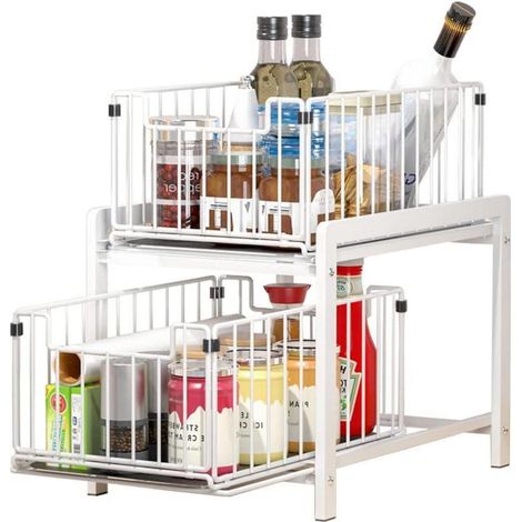 YunNasi Küchenregal Regal mit 2 Korb-Auszügen Rostfreier Stahl Organizer 2 (1/5)