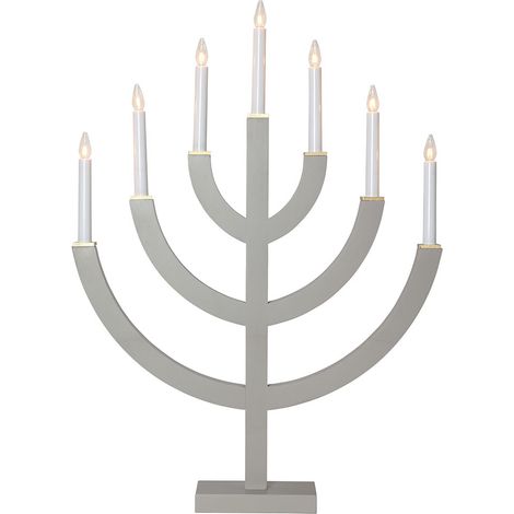 Star Trading Grand chandelier 'Anno' en bois de pin, 7 lumières, bougies E10, beige, H 71 cm (1/4)