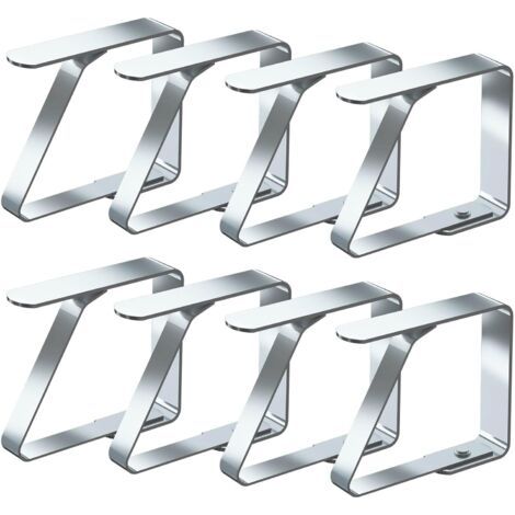 Lot de 8 pinces à nappe antidérapantes en acier inoxydable (8 cm x 7 cm) (1/5)