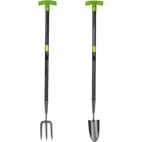 Draper Extra Long Handle Hand 'T' Trowel and Fork Hardened and Tempered Steel (1/4)