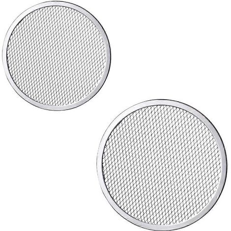 Perforierte, antihaftbeschichtete, silberne Pizzapfanne
