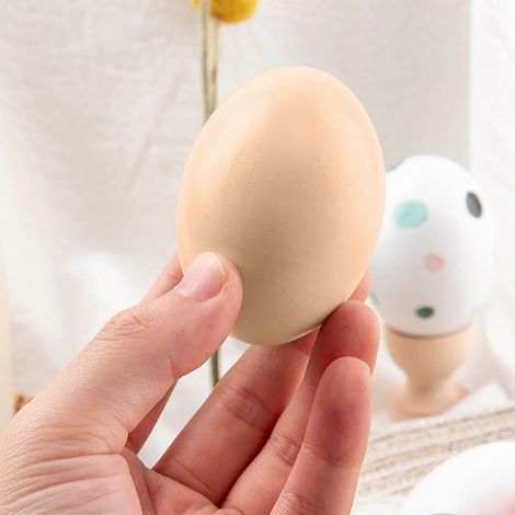 Décorations de Pâques pour la chambre : 1 œuf de Pâques factice en bois de 5,8 cm (2,3 pouces), en promotion. (1/2)