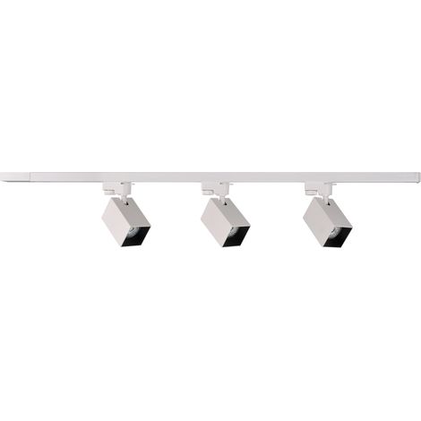 Kit rail Polux SQUARE blanc/noir 1m 3 spots GU10 orient (1/5)