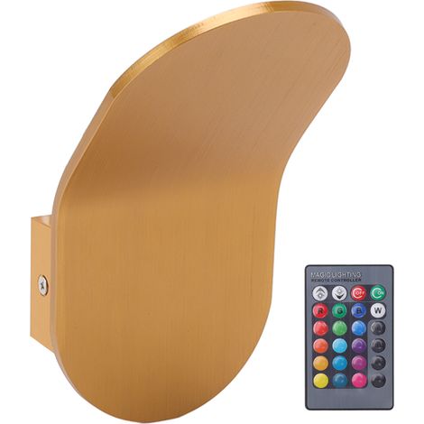 LED-Wandleuchte aus Aluminium, schlichtes Design, RGB- und warmweißes Licht mit Fernbedienung, moderne Wandleuchte für Büro, Schlafzimmer und Küche (1/5)