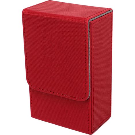 Grande scatola porta carte dei tarocchi in similpelle con decorazione a sole e luna, adatta per carte standard universali, rossa (1/4)