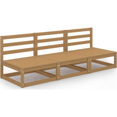 Maison Exclusive - Divano da Giardino 3 Posti Marrone Ambra Legno Massello di Pino