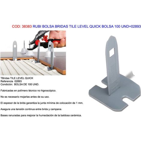 Sachet de 100 unités de sac à bride de niveau pour carrelage Rubi 02893