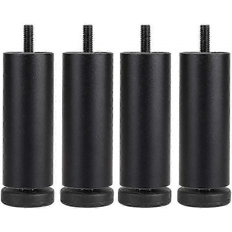 Pieds de rehausseur de meubles réglables et antidérapants (ensemble de 4 pièces, 25 cm) et pieds de support pour appareils électroménagers (noirs) (1/5)