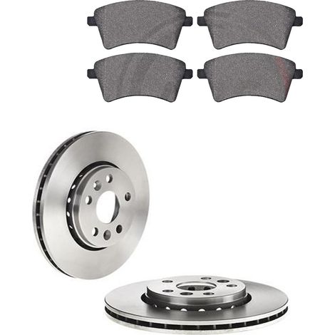 KIT FRENI ANTERIORI compatibile con RENAULT KANGOO (KW0/1) - DISCHI + PASTIGLIE OEM: P 68 044 , P 68 058 , P 68 033 / 17980 , 18155 /SOSTITUZIONE DIRETTA/BASSA POLVERE/SILENZIOSO (1/5)