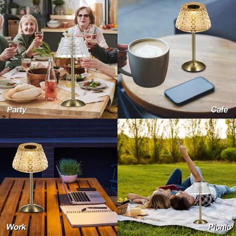 Ortviai Lampe de bureau sans fil rechargeable LED avec commande tactile, 3 températures de lumière et gradation continue (1/4)