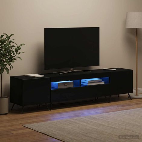 vidaXL LED TV Cabinet BREDA 3 pcs Black Engineered Wood (1/5)
