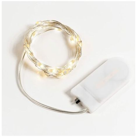 Guirlande Lumineuse À Pile 2 m Fil Cuivre Lumineux 20 Mini LED Pour Intérieur Micro Guilande Lumière Chambre Miroir Petite Lumineo Filament Sapin (1/5)
