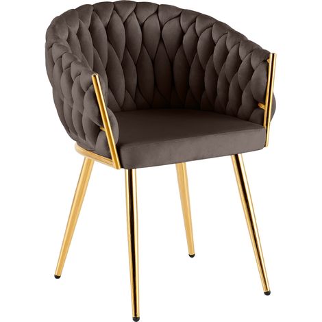 Silla de comedor Molise terciopelo dorado Marrón Terciopelo (1/5)
