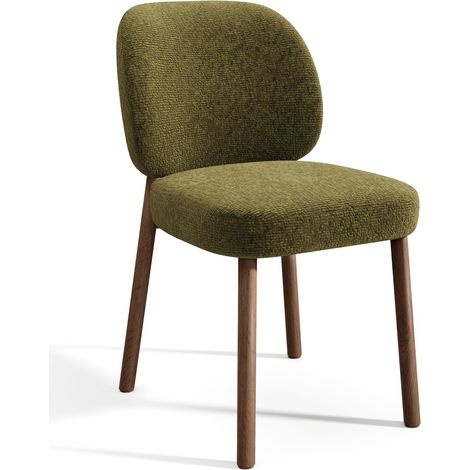 Lot de 2 chaises en velours texturé vert vintage MOKA (1/5)