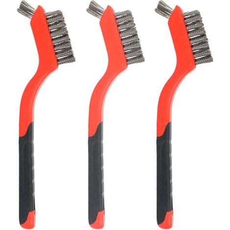 3 brosses nettoyage Divers accessoire de portail, acier inoxydable/nylon/cuivre, double face, pour décapage soudure et nettoyage intensif (1/5)