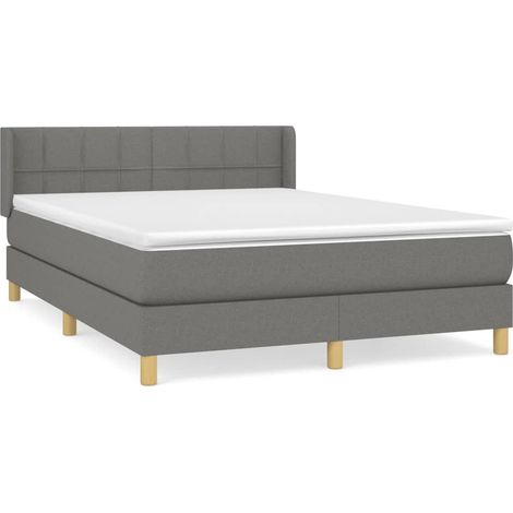 Maison Exclusive - Giroletto a Molle con Materasso Grigio Scuro 140x190 cm Tessuto (1/5)