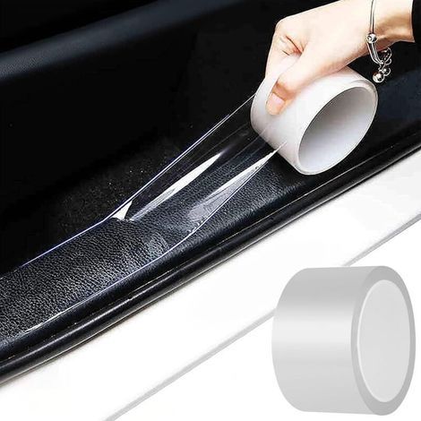 Protector invisible transparente contra arañazos para puertas y parachoques, 5 cm x 10 m, autoadhesivo, PVC de alta adherencia. (1/4)