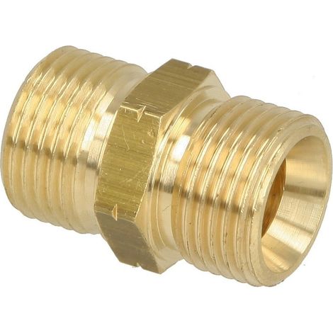 Raccord de flexible laiton G 3/8 LH-KN x G 3/8 LH-KN