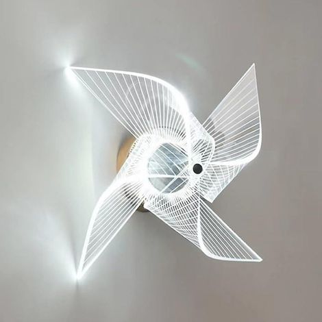 Applique murale LED 5W en acrylique en forme de moulin à vent, design minimaliste moderne, applique Art Déco pour salon, chambre, couloir, escalier, balcon, hôtel (6 pièces) (1/3)