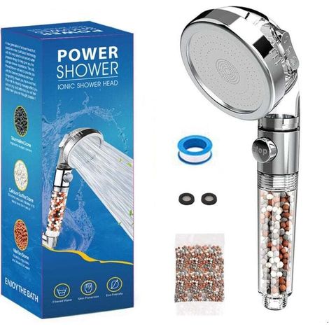 Pommeau Douche Haute Pression Pomme de Douche Anti Calcaire Filtrant,3 Modes De Douche Convient à Salle De Bain (1/4)