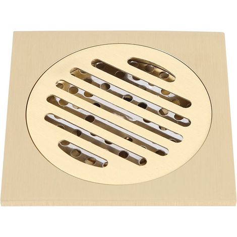 Drain de Sol carré Salle de Bain Douche Grille de déchets en Laiton crépine construite Accessoire de Maison Antique de qualité sanitaire Drain de Sol en cuivre 10 10Cm (1/5)