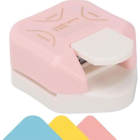 Eckenstanzer – Papierschneider – Kartenbasteln – Drei Größen – 7,3 x 5,8 x 3,3 cm – Rosa (1/5)