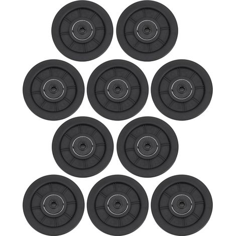 Lot de 10 poulies universelles à roulement en nylon de 100 mm pour équipements de fitness et de musculation. (1/5)