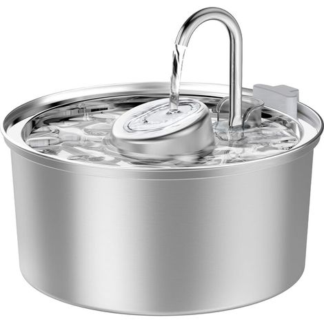 royaluxe -Distribut d'eau pour chat en acier inoxydable, distribut d'eau automatique pour chat de 3,2 litres, multi-filtration, facile à nettoyer, distribut d'eau pour chien ultra silencieux pour chat (1/3)