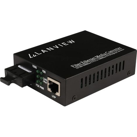 Convertisseur de média Lanview RJ45 10/100/1000 vers SC 80 km non contrôlé, LVN-MED-SC-1000BASE-X