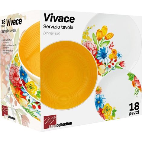 Service de table 18 pièces Vivace en porcelaine artisanale