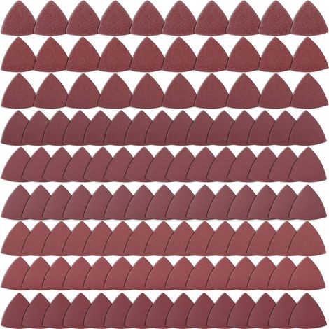 100 morceaux de papier de verre triangulaire 80x80x80 grain 120 pour ponceuse