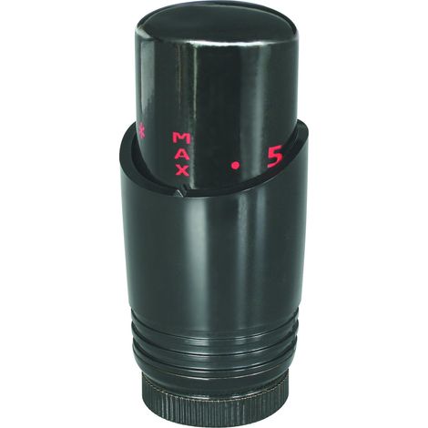 Tête thermostatique M30x1,5 noire pour radiateur ou sèche-serviette, design moderne, contrôle précis de la température, fonction antigel, installation facile (1/3)