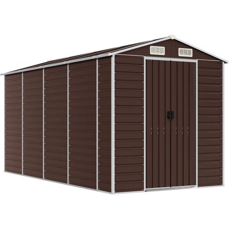 Maison Exclusive - Casetta da giardino marrone 191x385x198 cm in acciaio zincato (1/5)