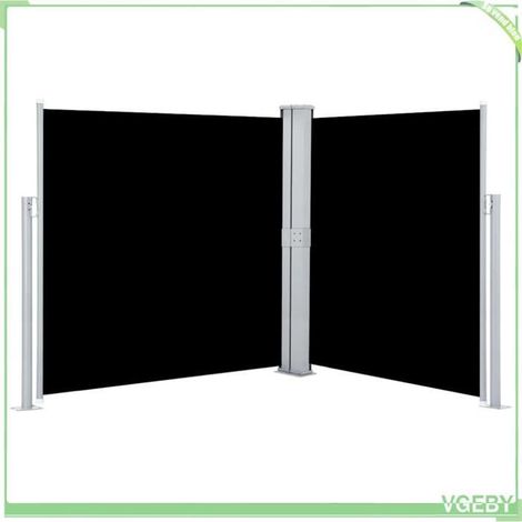 Auvent latéral rétractable - FAFEICY - 48454 - Noir - 140 x 0-600 cm - Enroulement automatique double face (1/5)