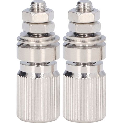 2 bornes de connexion argent, alliage contact nu, poteau de mise à la terre électrique 50025 (1/5)