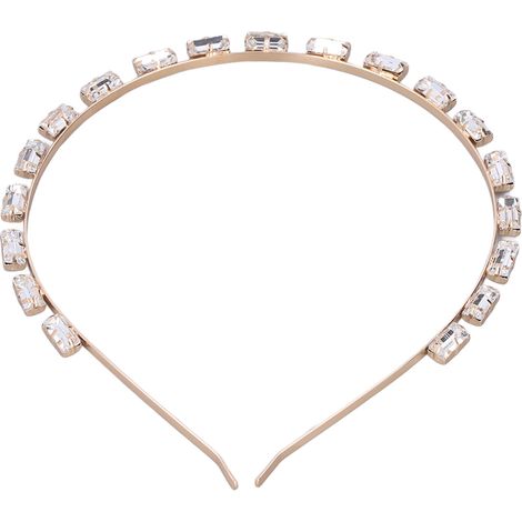 Hochwertiges Strass-Haarband für Damen, besonders strapazierfähig, komfortabel, elastisch, Tiefweiß CHT-715 (1/5)