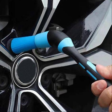 Kit de brosses de nettoyage pour l'intérieur et l'extérieur de votre voiture, avec têtes interchangeables pour les jantes, les grilles d'aération et le cuir. (1/4)