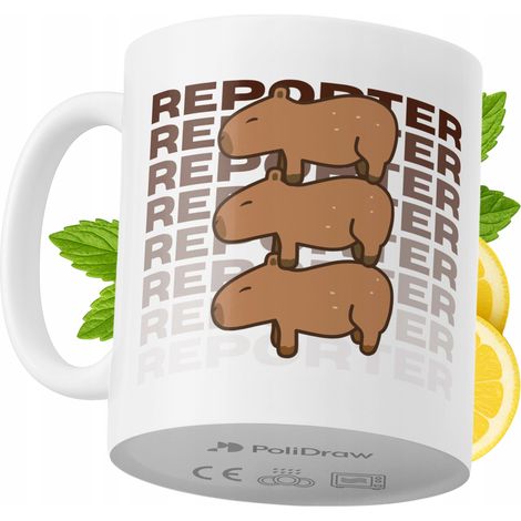 Taza para reportero. Divertida taza de café o té con diseño gráfico y texto humorístico. Taza ideal para cumpleaños, santos, días festivos. Taza premium para ocasiones especiales en casa, la oficina o (1/5)