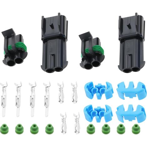 Lot de 2 Connecteurs Automobiles 2 Voies Scellés Série 280 30 A pour La Plupart des Véhicules Marins Tout-Terrain Agricoles sous Le Capot avec Terminal étanche (1/5)