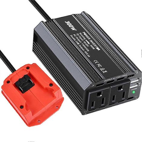 Milwaukee 300W Kfz-Wechselrichter für Lithium-Ionen-Akkus, AC110V/DC20V Outdoor-Powerstation-Generator (1/5)