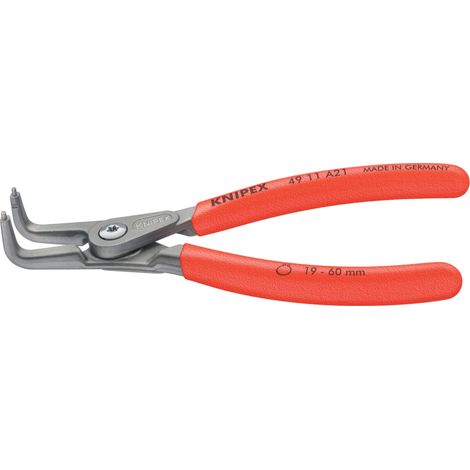 KNIPEX 49 21 A31 Präzisions-Sicherungsringzange für Außenringe auf Wellen mit rutschhemmendem Kunststoff überzogen grau atramentiert 210 mm
