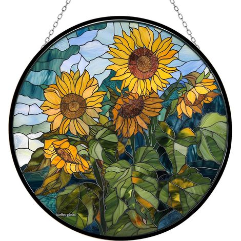 Attrape-soleil vitrail 12.5 cm – Décoration intérieure élégante (1/4)