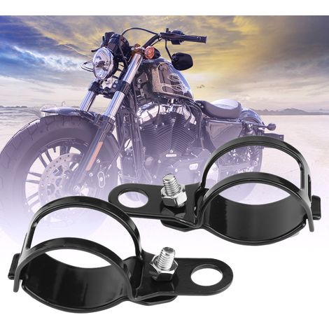 2 Pièces Support de Clignotant Moto pour Fourche 30-45mm, Noir - Montage Universel Scooter (1/5)