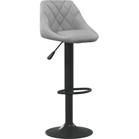vidaXL Taburete de cocina de terciopelo gris claro (1/2)