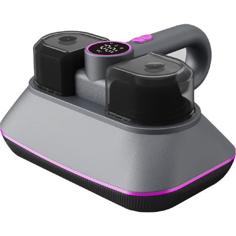 Appareil anti-acariens, double ventouse à forte aspiration, appareil portable sans fil pour éliminer les petits acariens (gris argenté) (1/4)