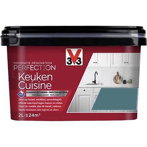 Peinture Rénovation Perfection Cuisine V33 Bleu Pétrole 2 L