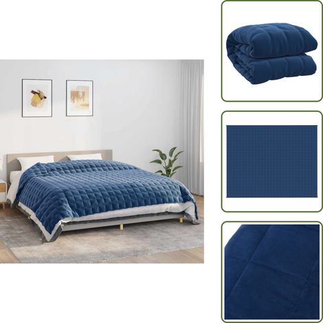 The Living Store Gewichtsdecke Blau 235x290 cm 15 kg Stoff - Schlafdecke (1/5)