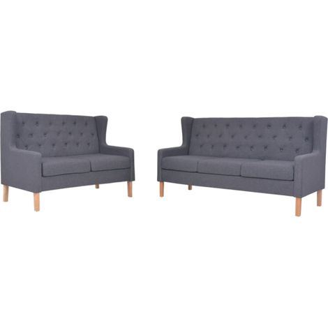 2 pcs Ensemble de canapés,Banquette Sofa pour Salon tissu gris MEMV834020 (1/5)