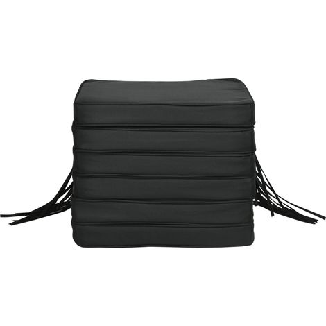 Set of 6 Chair Cushion Seat Pads Dining Chair w Straps Indoor Outdoor Removable Tie On Garden Patio, Black (1/5)